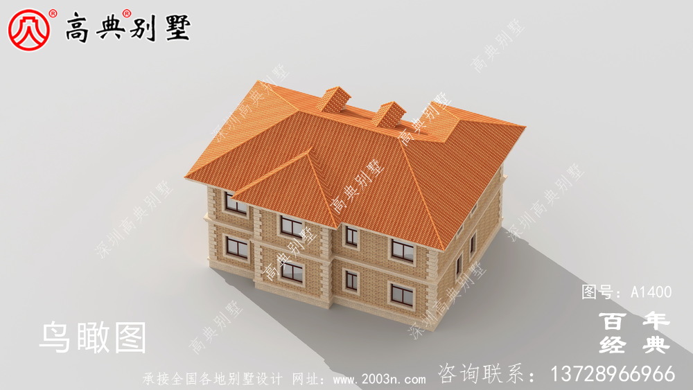 新農村簡單二層小別墅設計圖紙_二層別墅效果圖