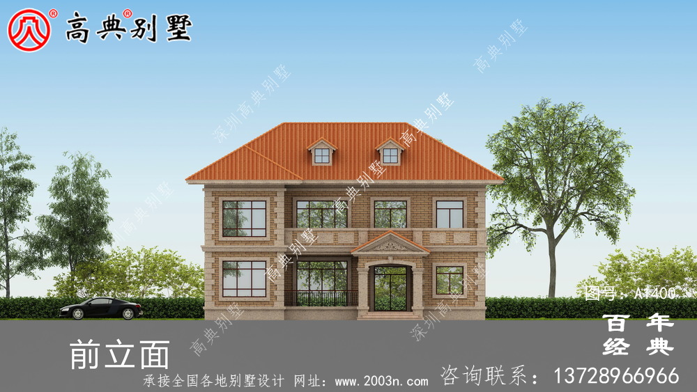 新農村簡單二層小別墅設計圖紙_二層別墅效果圖