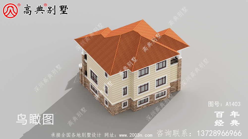 超豪華三層鄉村別墅外觀設計效果圖_鄉村三層別墅設計圖