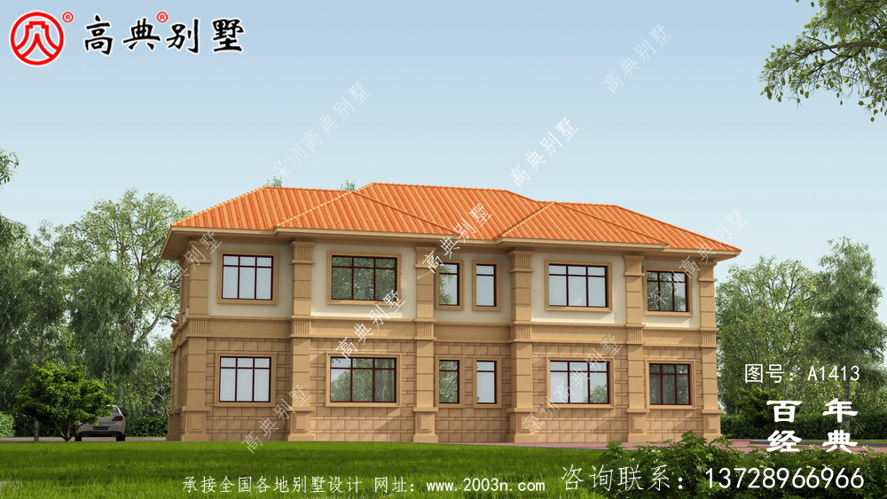 兩層雙拼歐式別墅設(shè)計(jì)圖紙_農(nóng)村雙拼別墅圖紙