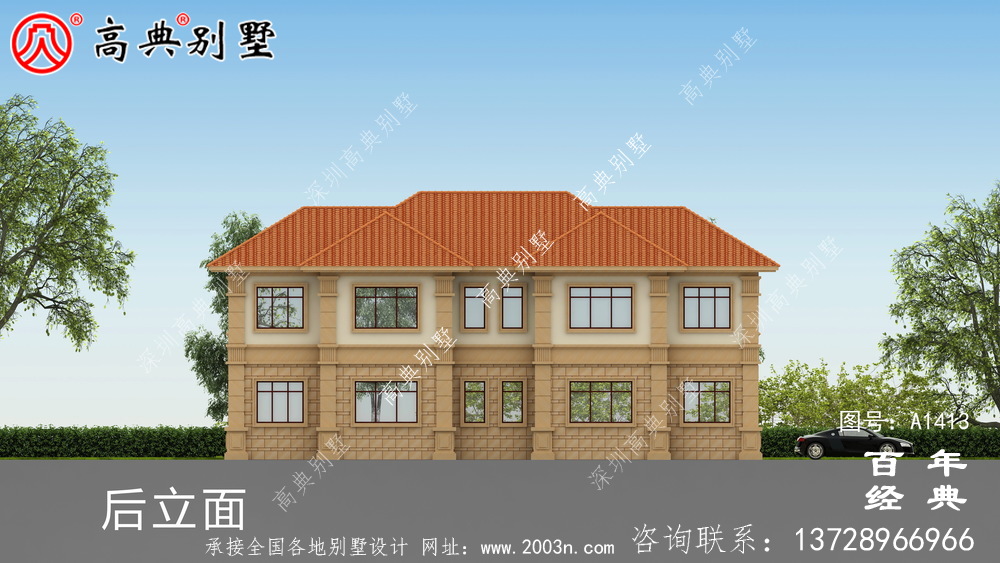 兩層雙拼歐式別墅設(shè)計(jì)圖紙_農(nóng)村雙拼別墅圖紙