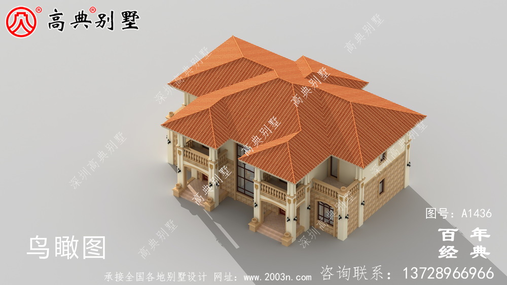 自建兩層歐式雙拼別墅設計圖紙和效果圖_農村兩層別墅設計