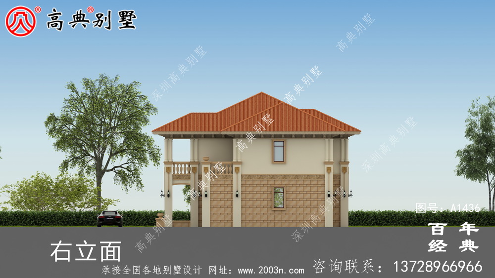自建兩層歐式雙拼別墅設計圖紙和效果圖_農村兩層別墅設計