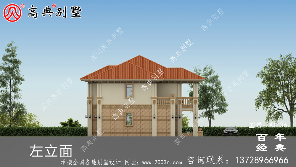 自建兩層歐式雙拼別墅設計圖紙和效果圖_農村兩層別墅設計