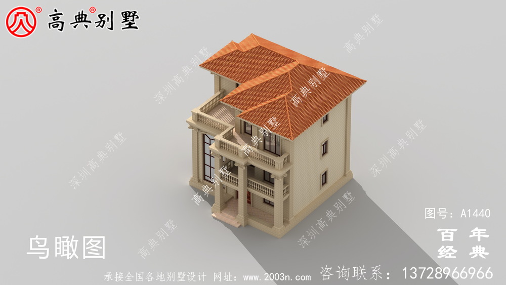 新農村復式帶三層樓的別墅設計圖與效果圖_三層鄉村房屋設計圖