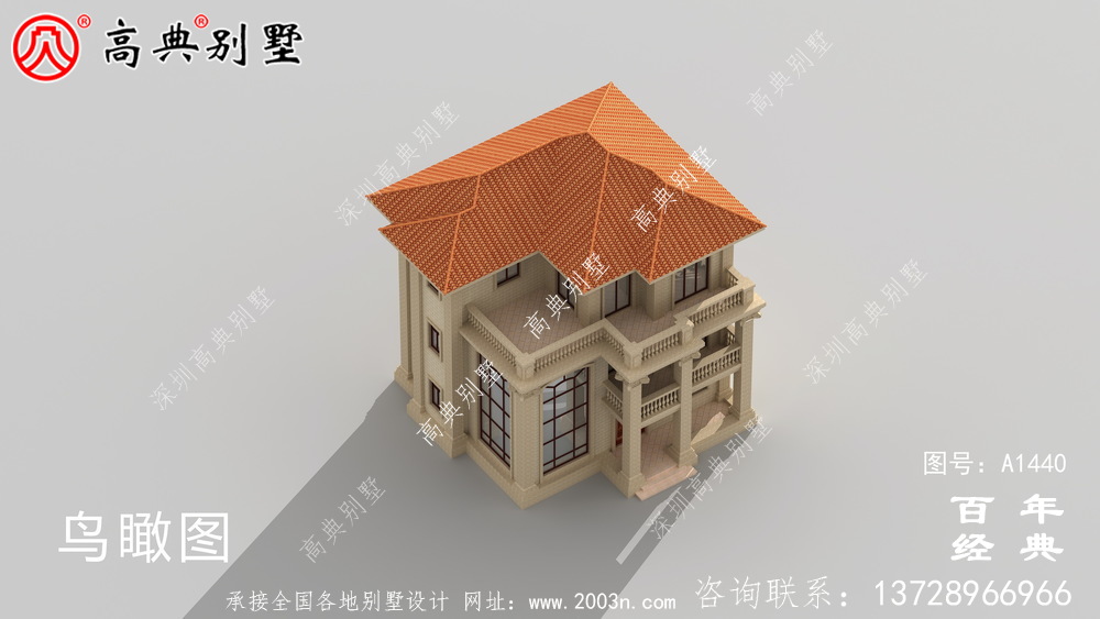 新農村復式帶三層樓的別墅設計圖與效果圖_三層鄉村房屋設計圖