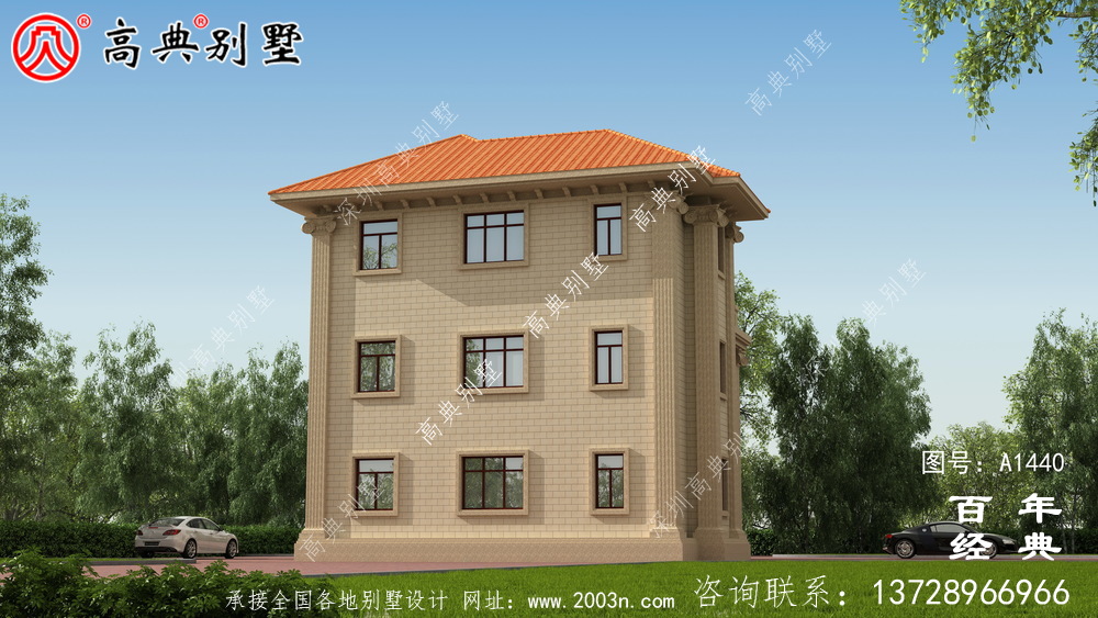 新農村復式帶三層樓的別墅設計圖與效果圖_三層鄉村房屋設計圖