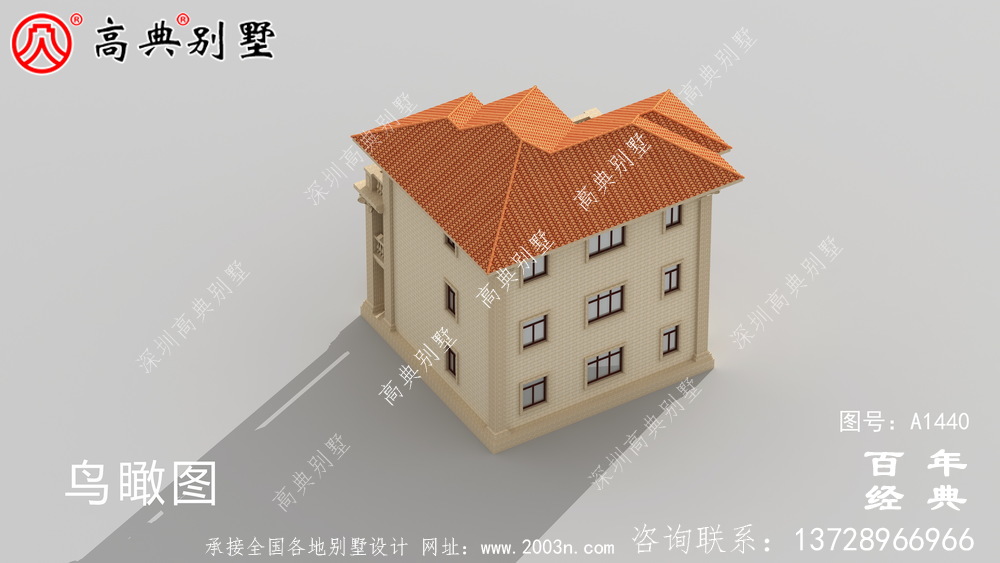 新農村復式帶三層樓的別墅設計圖與效果圖_三層鄉村房屋設計圖