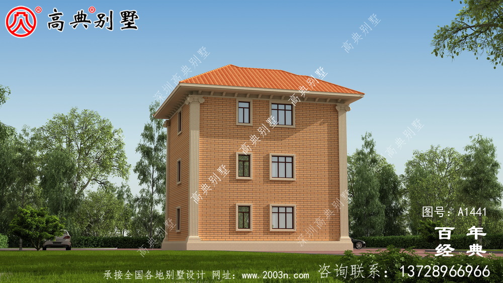 新農村建設小復式三層別墅設計圖紙及設計效果圖_三層農村房屋設計圖