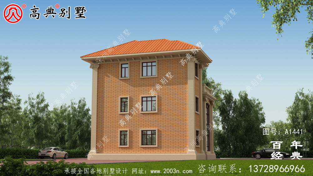 新農村建設小復式三層別墅設計圖紙及設計效果圖_三層農村房屋設計圖