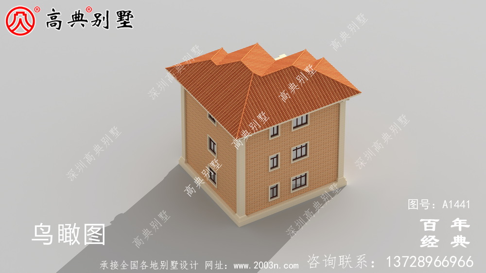 新農村建設小復式三層別墅設計圖紙及設計效果圖_三層農村房屋設計圖