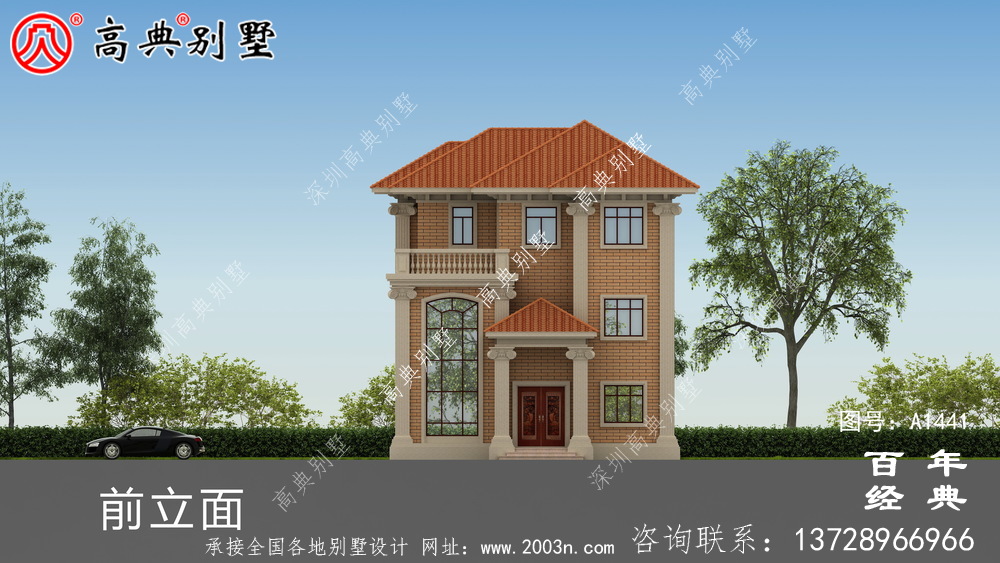 新農村建設小復式三層別墅設計圖紙及設計效果圖_三層農村房屋設計圖
