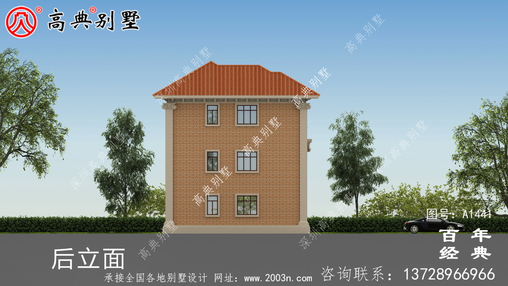 新農村建設小復式三層別墅設計圖紙及設計效果圖_三層農村房屋設計圖