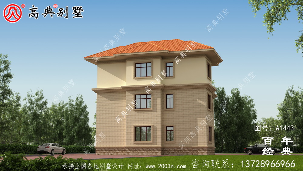 復(fù)式三層歐式別墅設(shè)計(jì)圖紙與效果圖_農(nóng)村房屋設(shè)計(jì)圖