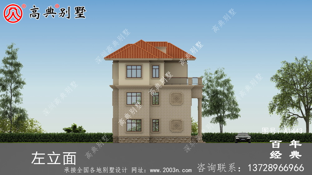 復(fù)式三層歐式別墅設(shè)計(jì)圖紙與效果圖_農(nóng)村房屋設(shè)計(jì)圖