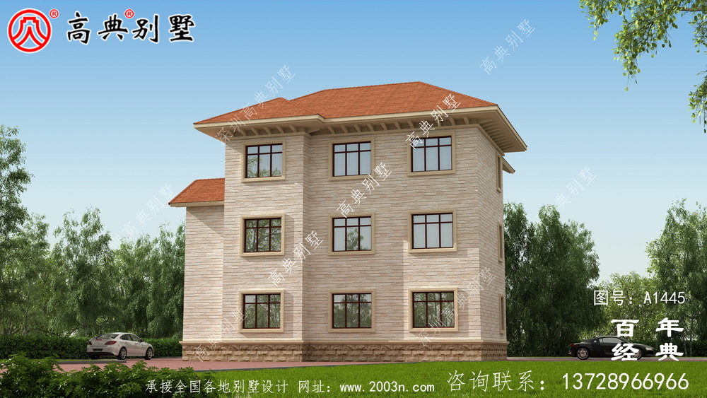 歐式古典三層別墅設(shè)計圖紙及設(shè)計效果圖_鄉(xiāng)村三層別墅設(shè)計