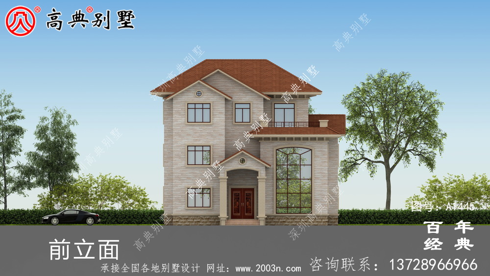 歐式古典三層別墅設(shè)計圖紙及設(shè)計效果圖_鄉(xiāng)村三層別墅設(shè)計