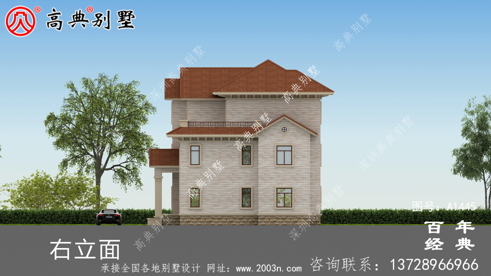 歐式古典三層別墅設(shè)計圖紙及設(shè)計效果圖_鄉(xiāng)村三層別墅設(shè)計