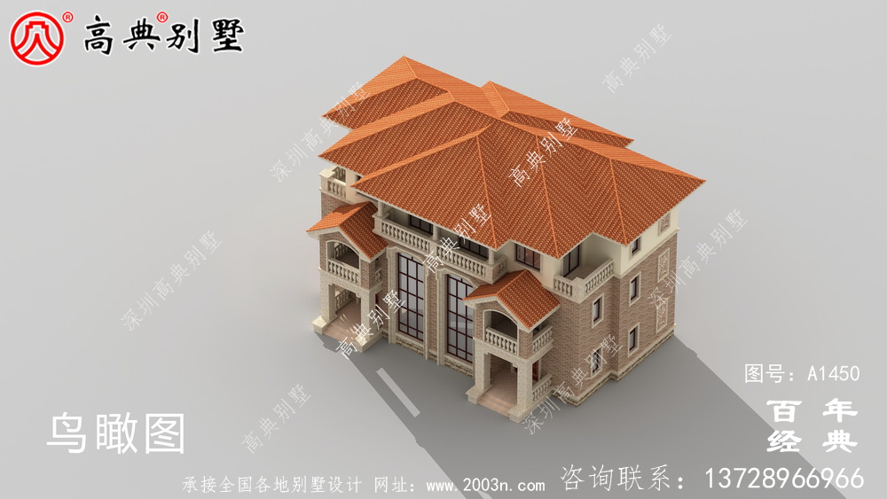 大復式三層歐式雙拼別墅設計圖紙及設計效果圖_鄉村三層別墅設計