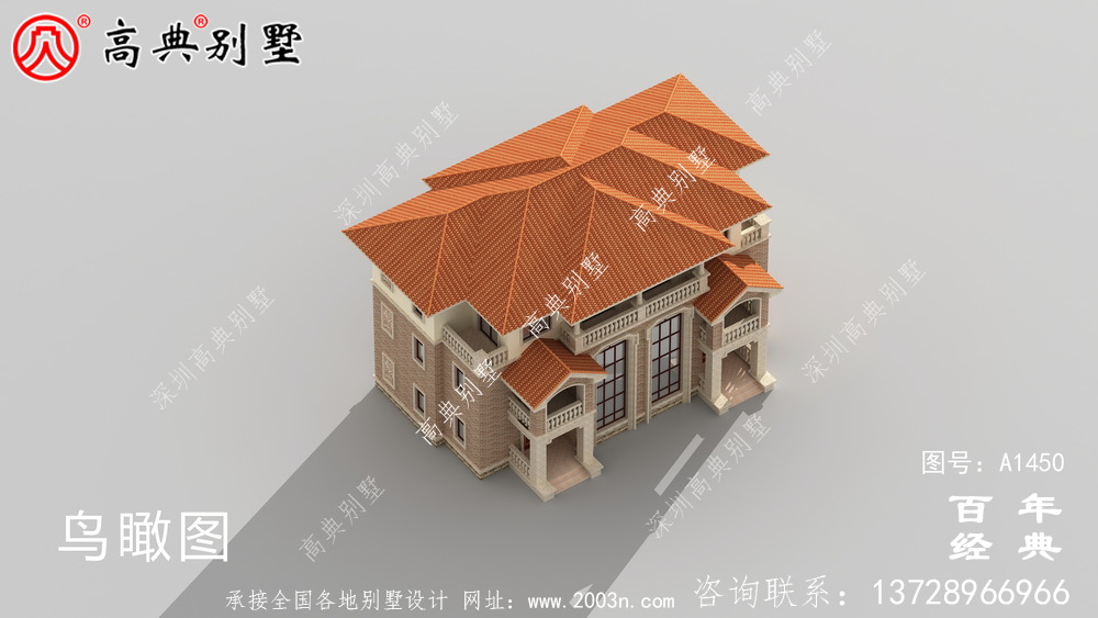大復式三層歐式雙拼別墅設計圖紙及設計效果圖_鄉村三層別墅設計