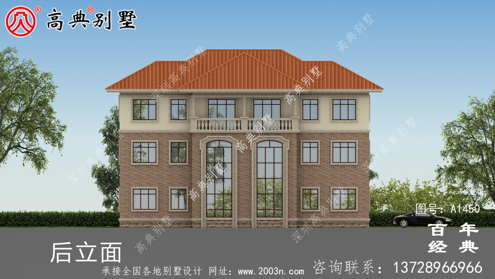 大復式三層歐式雙拼別墅設計圖紙及設計效果圖_鄉村三層別墅設計