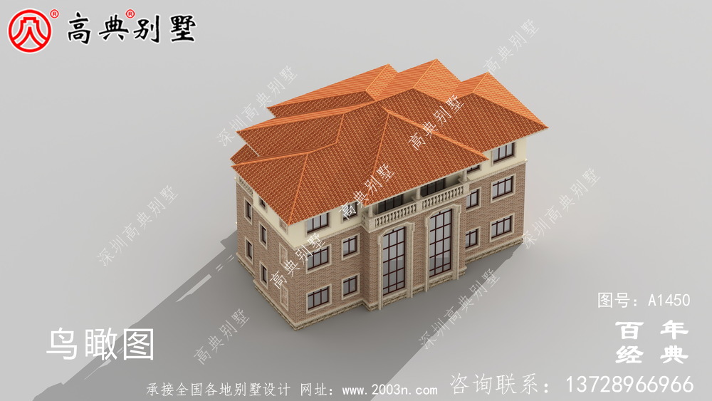 大復式三層歐式雙拼別墅設計圖紙及設計效果圖_鄉村三層別墅設計