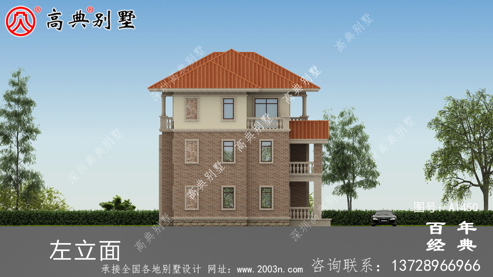 大復式三層歐式雙拼別墅設計圖紙及設計效果圖_鄉村三層別墅設計