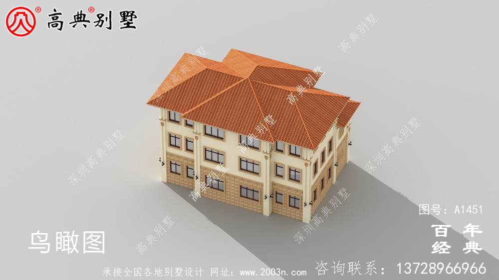 歐式雙拼典雅三層別墅設計圖紙及設計效果圖_鄉(xiāng)村三層別墅設計