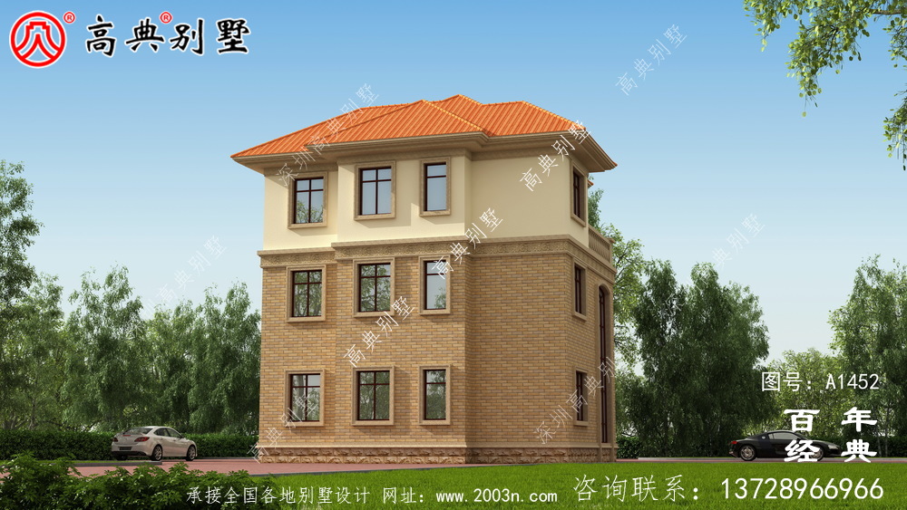 三層鄉村復式別墅設計圖紙_鄉村三層別墅設計