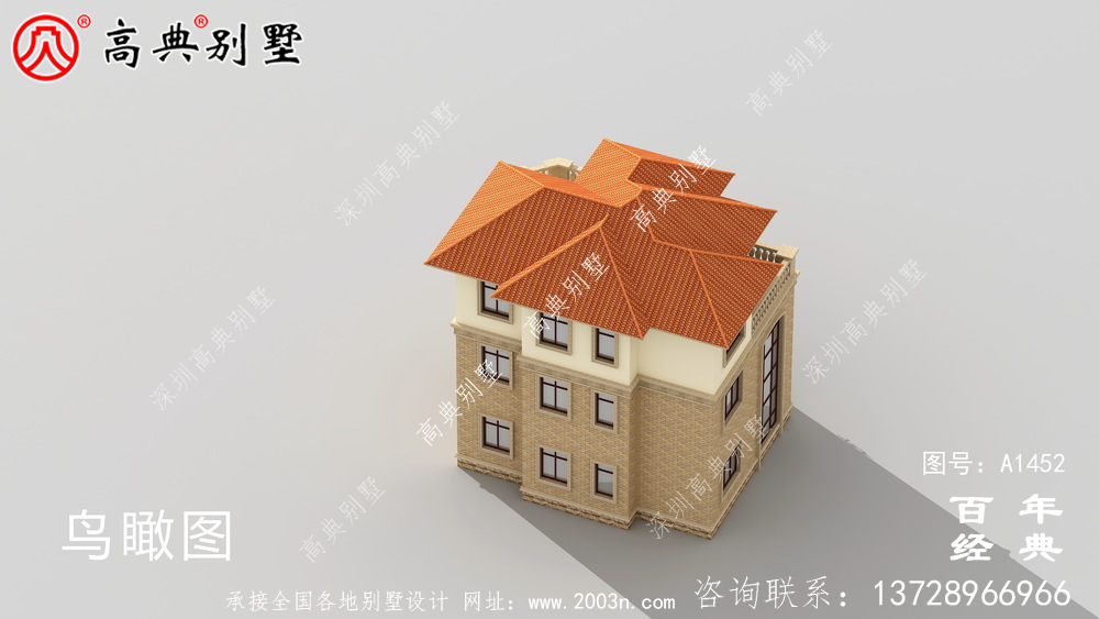 三層鄉村復式別墅設計圖紙_鄉村三層別墅設計