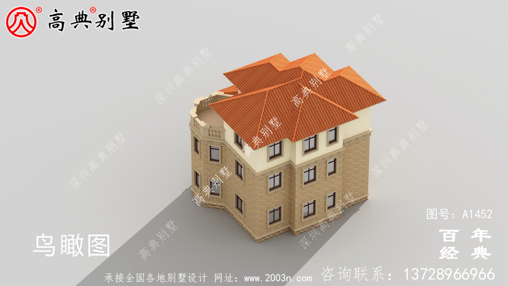 三層鄉村復式別墅設計圖紙_鄉村三層別墅設計