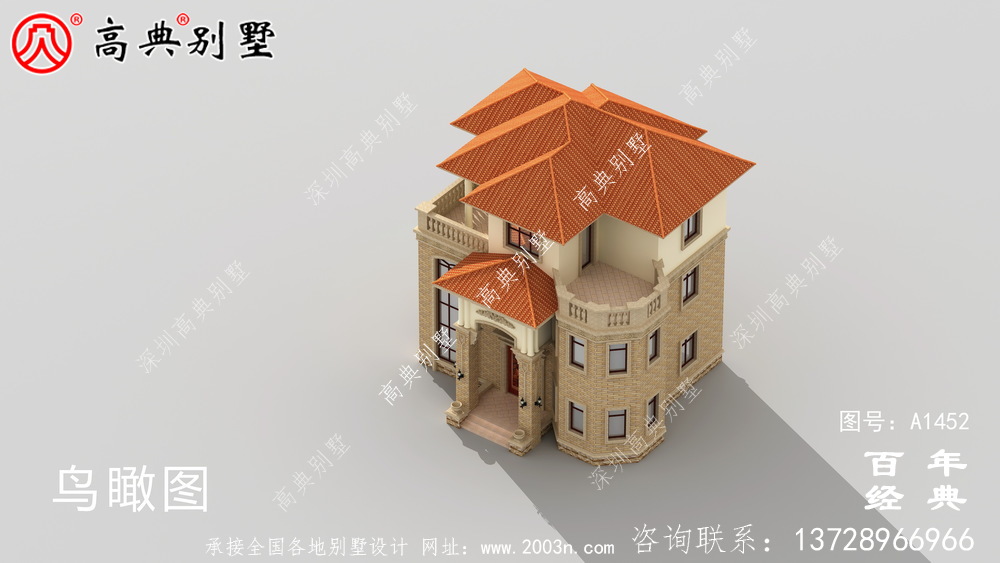 三層鄉村復式別墅設計圖紙_鄉村三層別墅設計