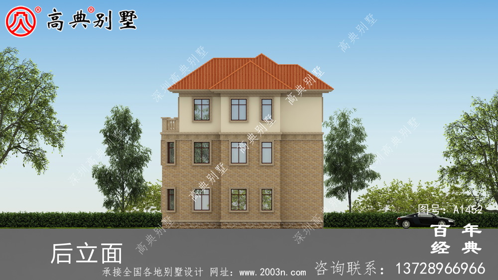 三層鄉村復式別墅設計圖紙_鄉村三層別墅設計