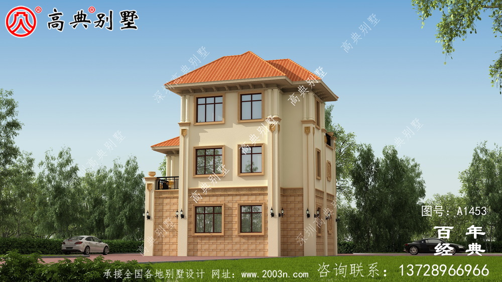小復式三層農村別墅設計圖紙_農村獨棟別墅圖紙