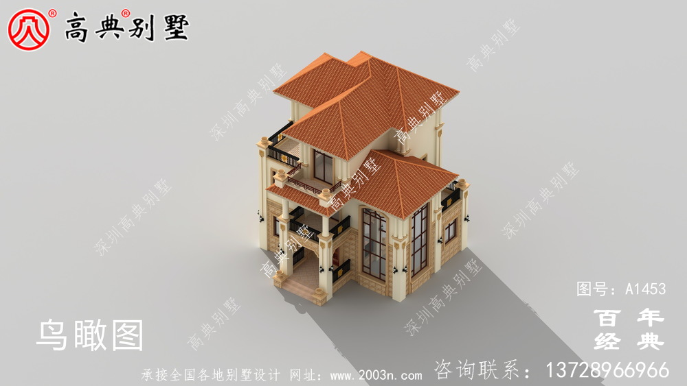 小復式三層農村別墅設計圖紙_農村獨棟別墅圖紙