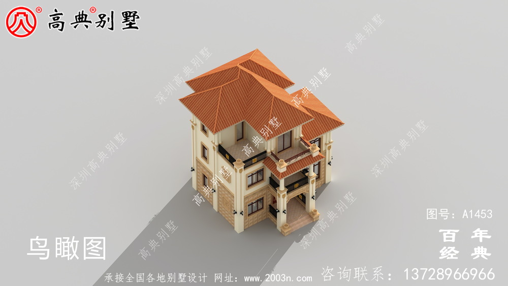 小復式三層農村別墅設計圖紙_農村獨棟別墅圖紙