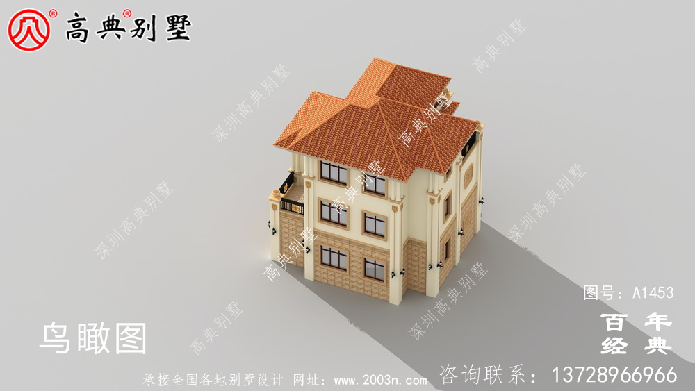 小復式三層農村別墅設計圖紙_農村獨棟別墅圖紙