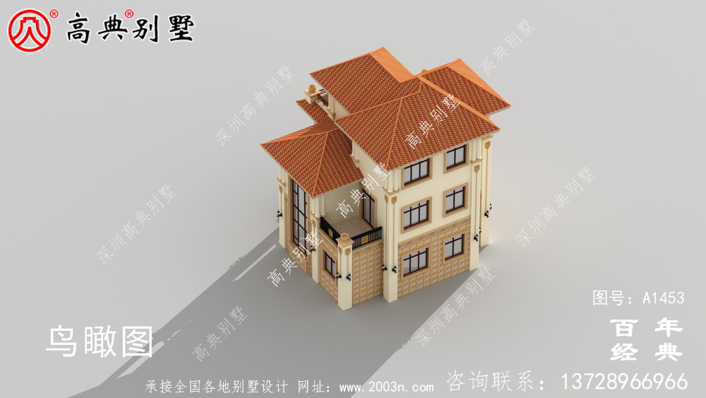 小復式三層農村別墅設計圖紙_農村獨棟別墅圖紙