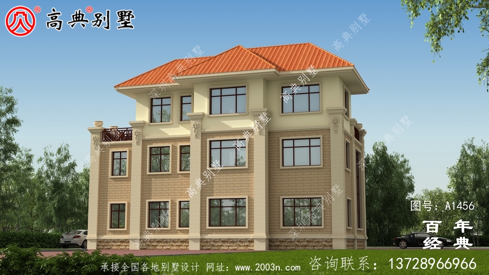 復式三層豪華歐式別墅設計效果圖_鄉村三層別墅設計