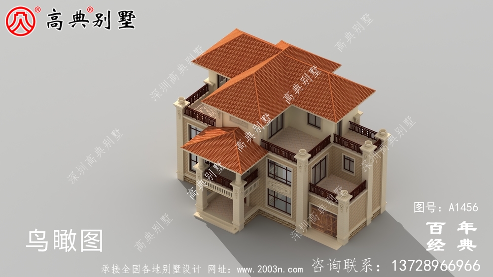 復式三層豪華歐式別墅設計效果圖_鄉村三層別墅設計