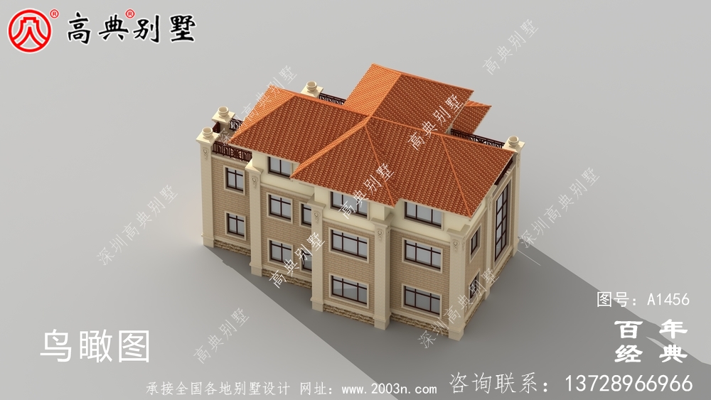 復式三層豪華歐式別墅設計效果圖_鄉村三層別墅設計