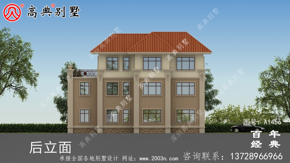 復式三層豪華歐式別墅設計效果圖_鄉村三層別墅設計