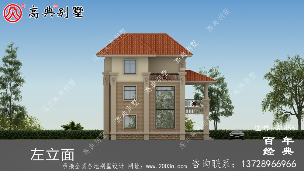 復式三層豪華歐式別墅設計效果圖_鄉村三層別墅設計