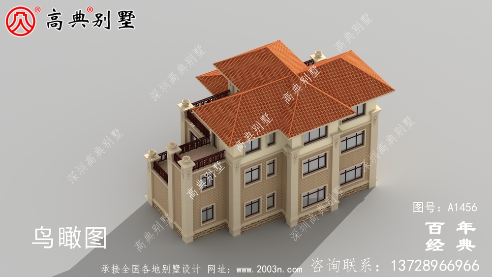 復式三層豪華歐式別墅設計效果圖_鄉村三層別墅設計