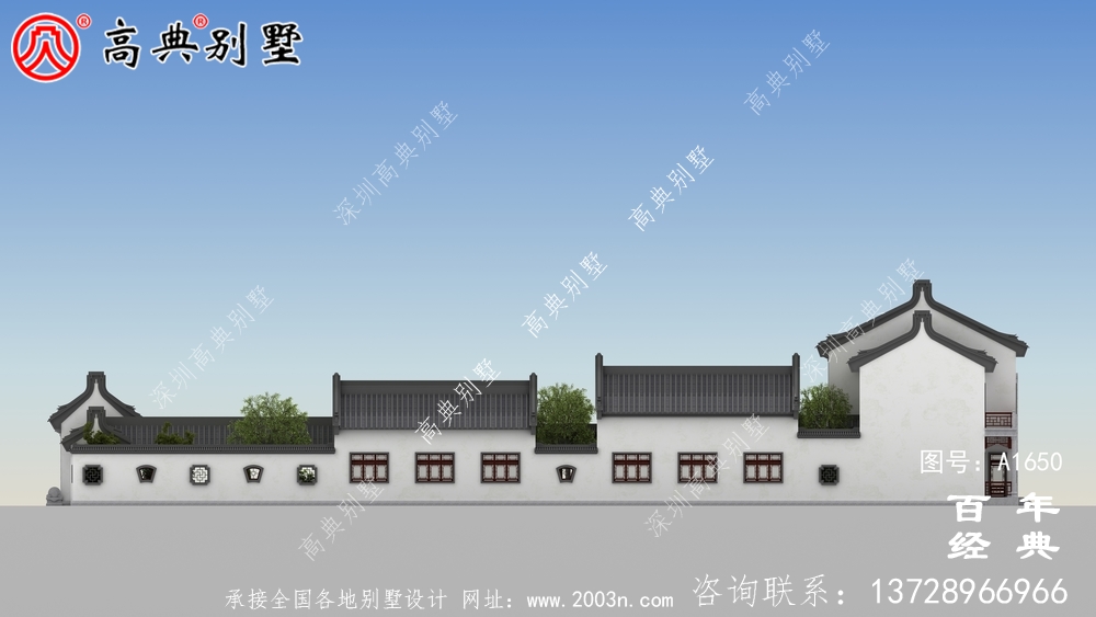 新中式兩層宏偉別墅設計圖紙和效果圖_農(nóng)村兩層別墅設計