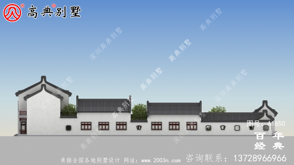 新中式兩層宏偉別墅設計圖紙和效果圖_農(nóng)村兩層別墅設計