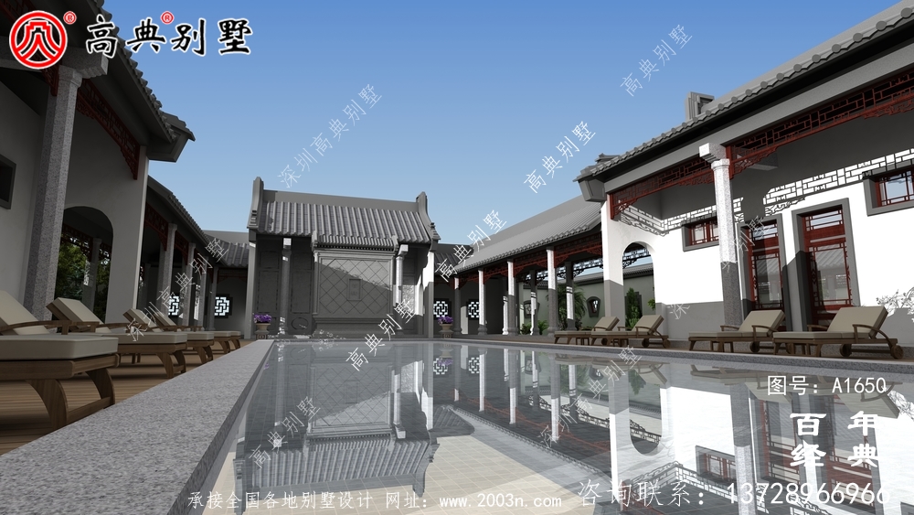 新中式兩層宏偉別墅設計圖紙和效果圖_農(nóng)村兩層別墅設計