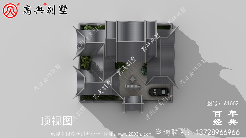 新中式兩層氣派別墅設計圖紙和效果圖_農村兩層別墅設計