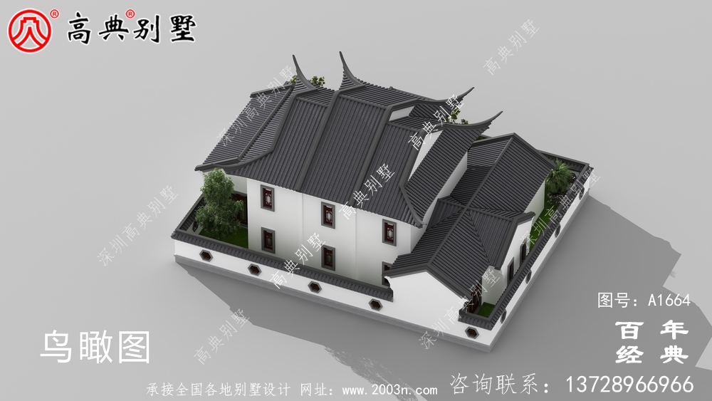 中式兩層蘇式園林別墅設(shè)計(jì)圖紙和效果圖_農(nóng)村兩層別墅設(shè)計(jì)