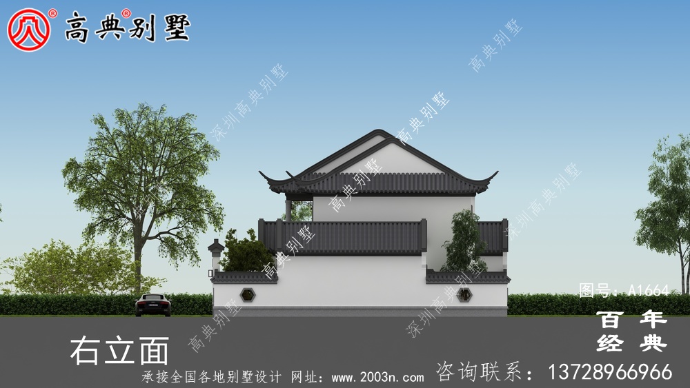中式兩層蘇式園林別墅設(shè)計(jì)圖紙和效果圖_農(nóng)村兩層別墅設(shè)計(jì)